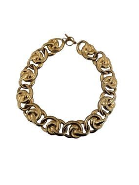 Vintage Gold Tone Chunky Necklace 00s Y2K Women’s Jewelry Lightweight